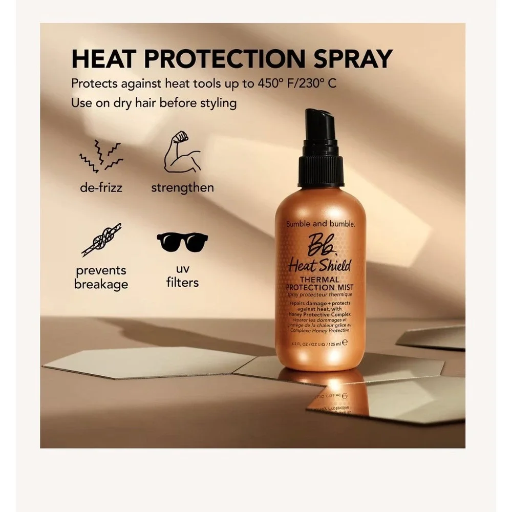 NEW 2X Bumble and Bumble Bb Heat Shield Thermal Protection Mist4.2oz/125ml each